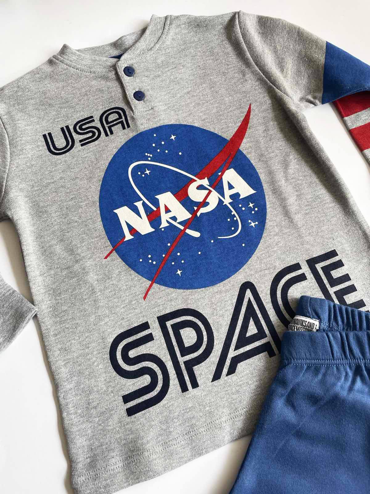 Детска памучна пижама USA NASA Space 4307