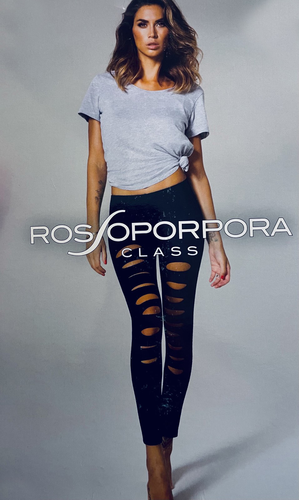 Дамски памучен клин с цепки Rossoporpora LR147