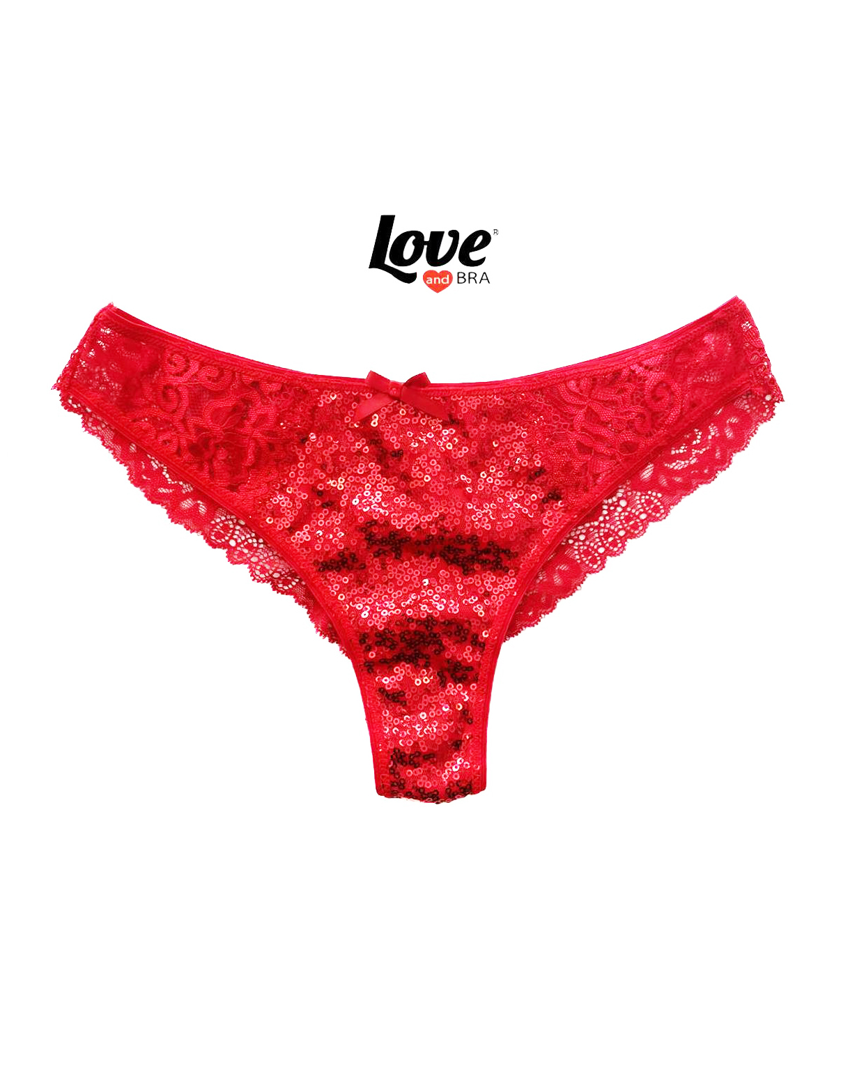 Червена бразилиана с пайети Love and Bra 31828