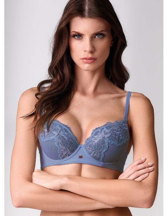 Цветен сутиен с твърди чашки Balconette Lormar 1900 Plunge серия Saten NEW COLORE